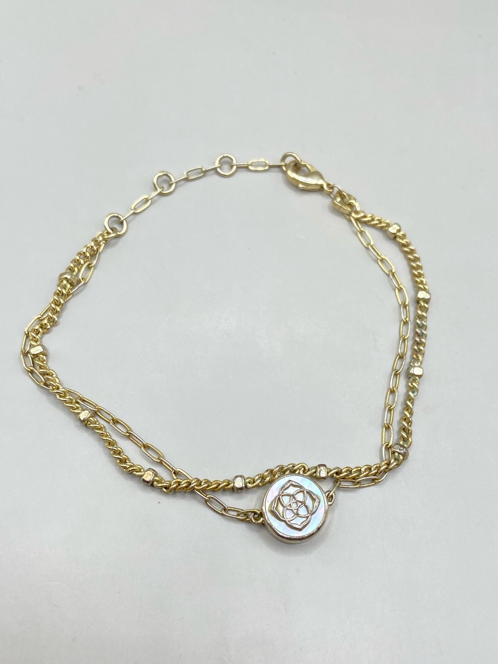 Kendra Scott Stamped Dira Delicate Double Chain Bracelet